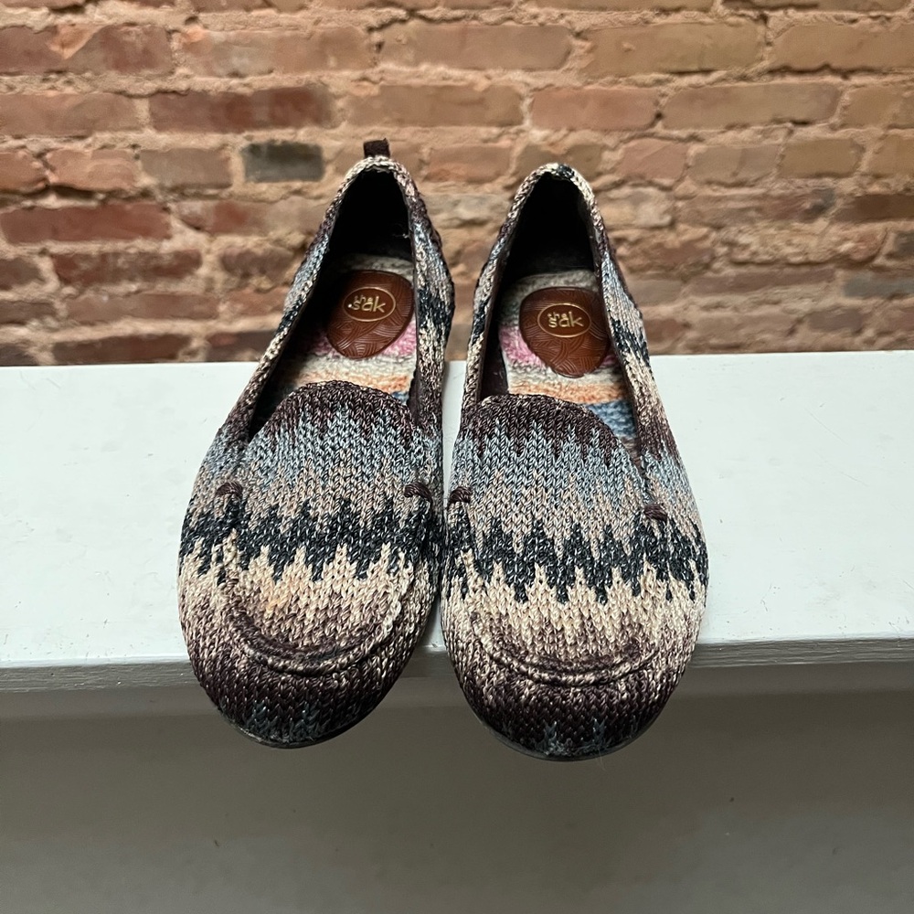 The Sak Stylish Women's Knit Loafers - Brown and Cream